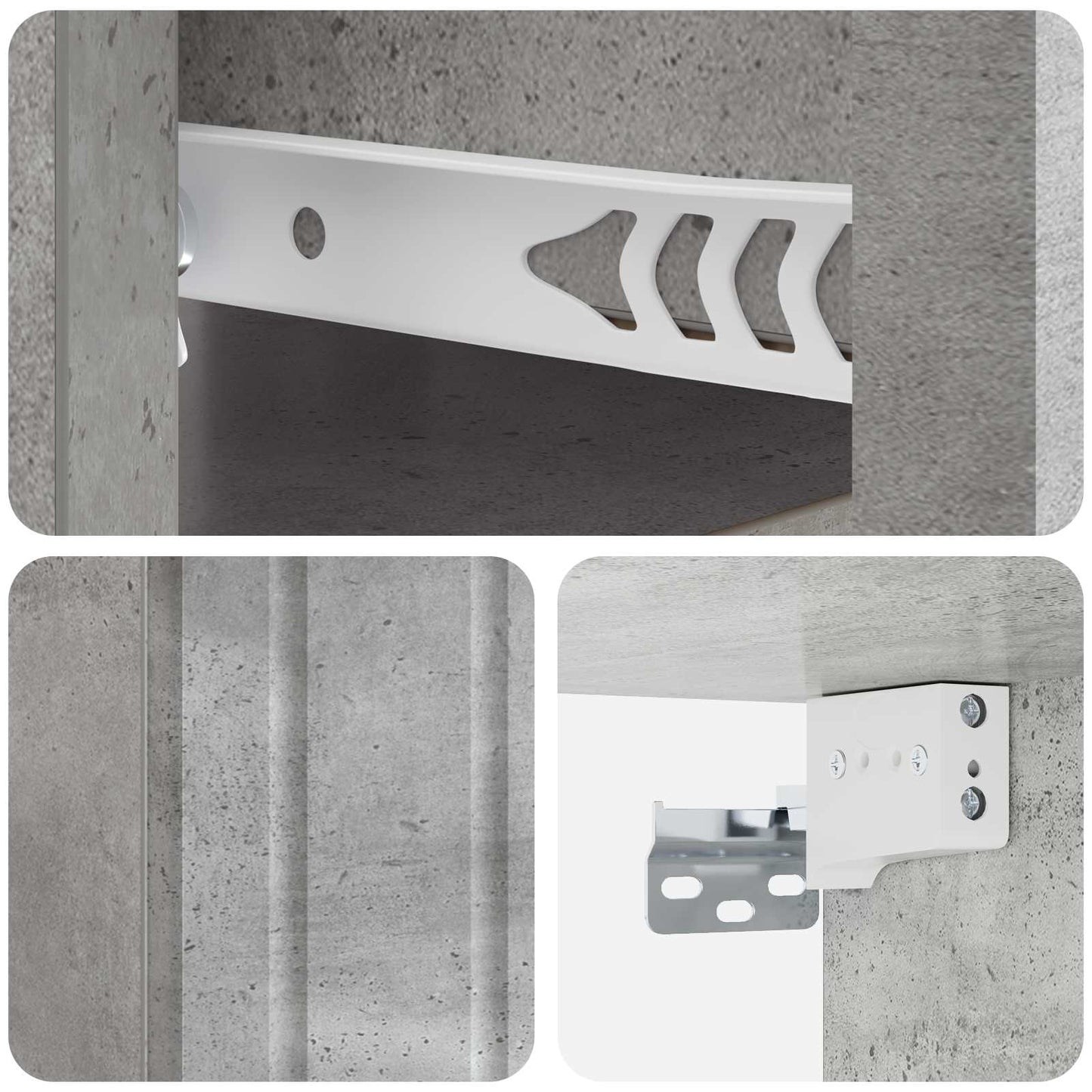 Mobiletto da notte a muro Grigio Cemento 33 x 34,5 x 24 cm | homemem39