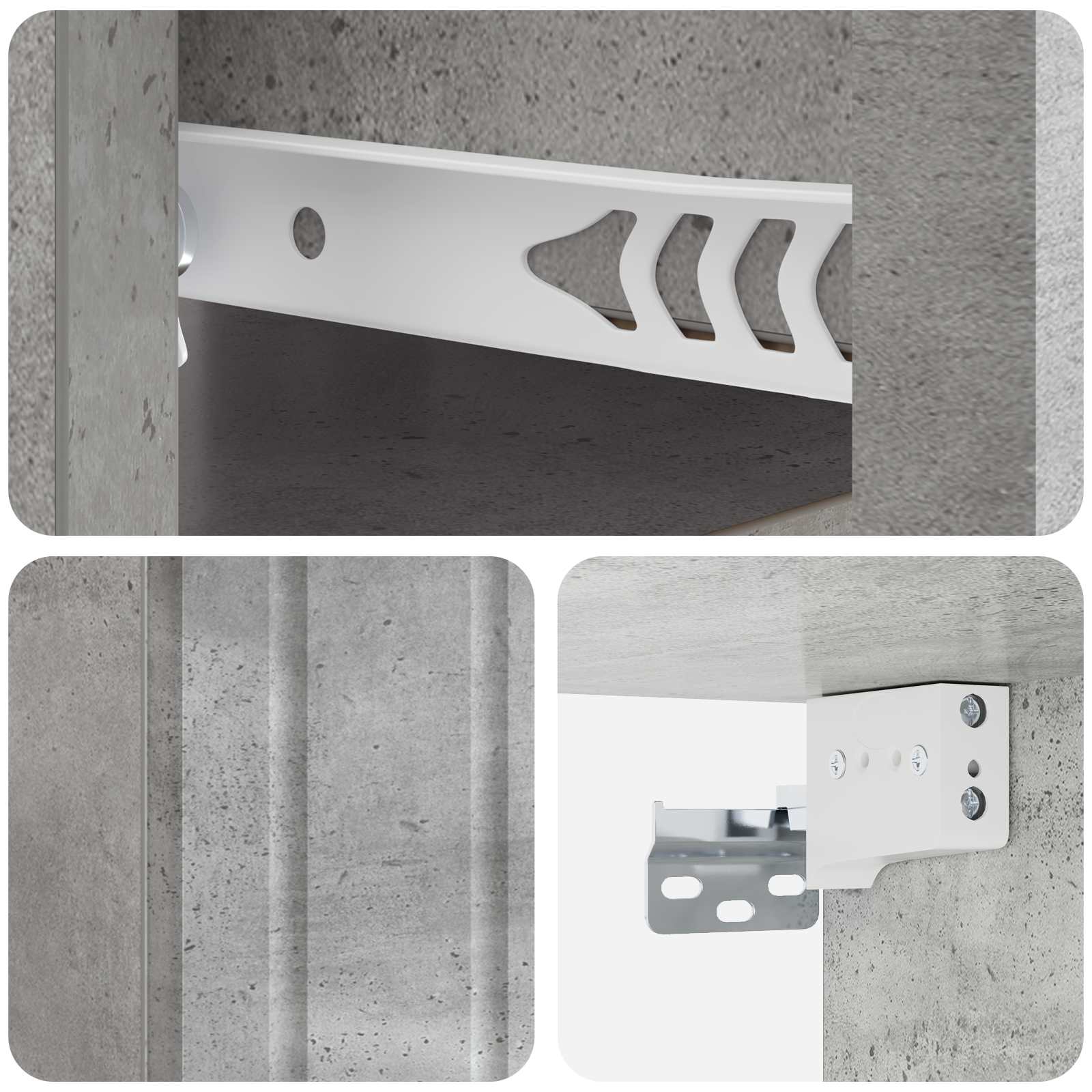 Mobiletto da notte a muro Grigio Cemento 33 x 34,5 x 24 cm | homemem39