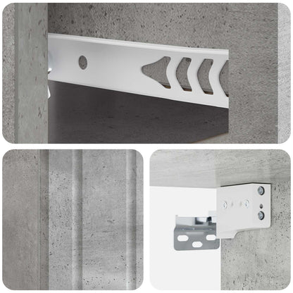 Mobiletto da notte a muro 2 pz Grigio Cemento 33 x 34,5 x 24 cm