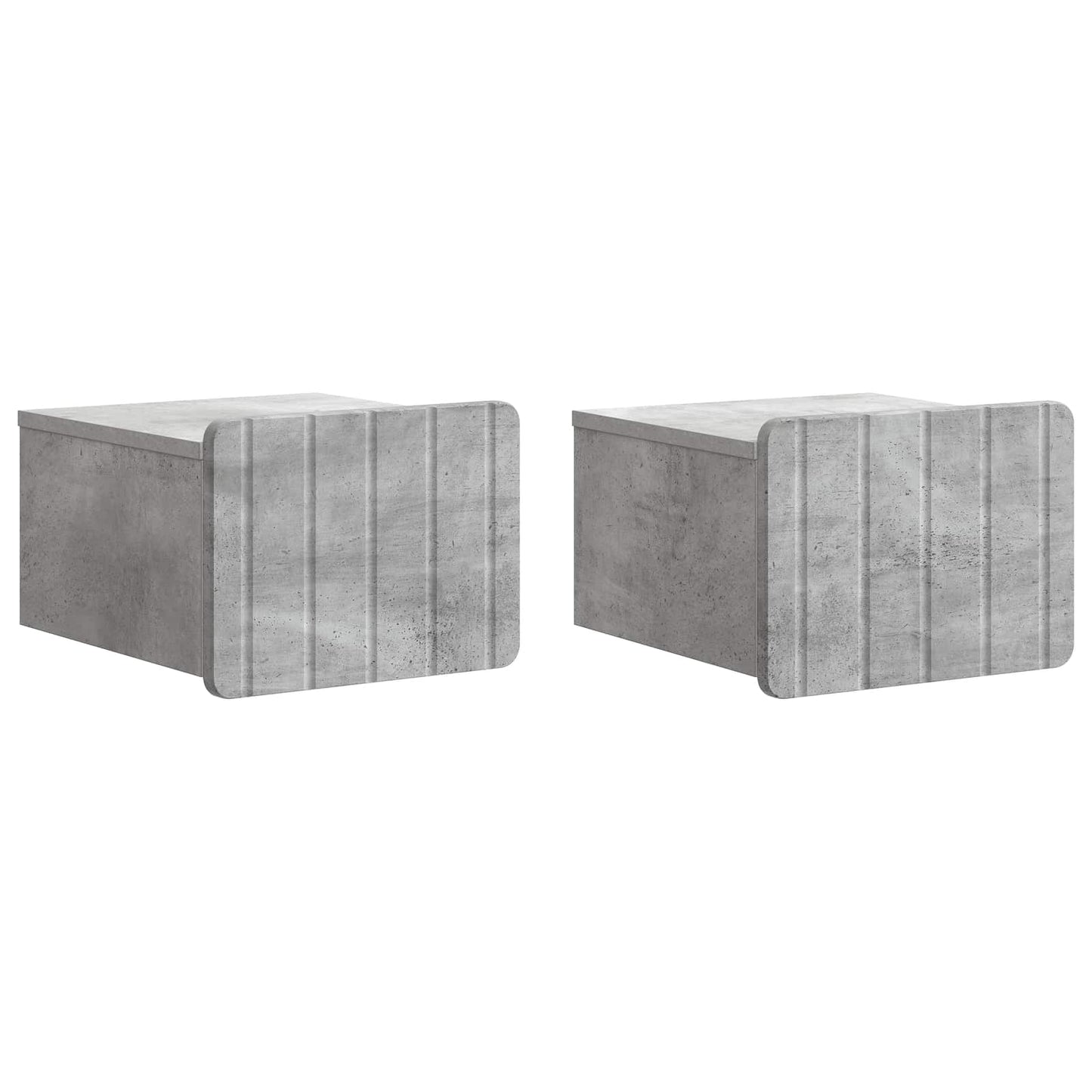 Mobiletto da notte a muro 2 pz Grigio Cemento 33 x 34,5 x 24 cm