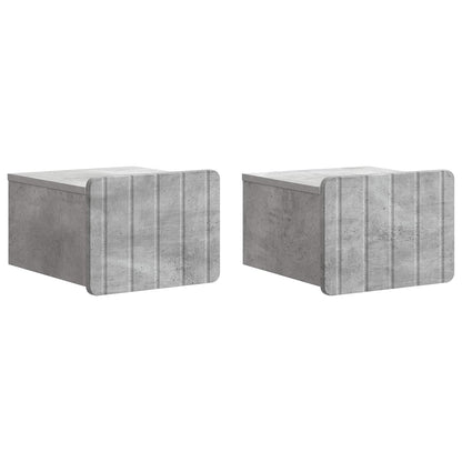 Mobiletto da notte a muro 2 pz Grigio Cemento 33 x 34,5 x 24 cm