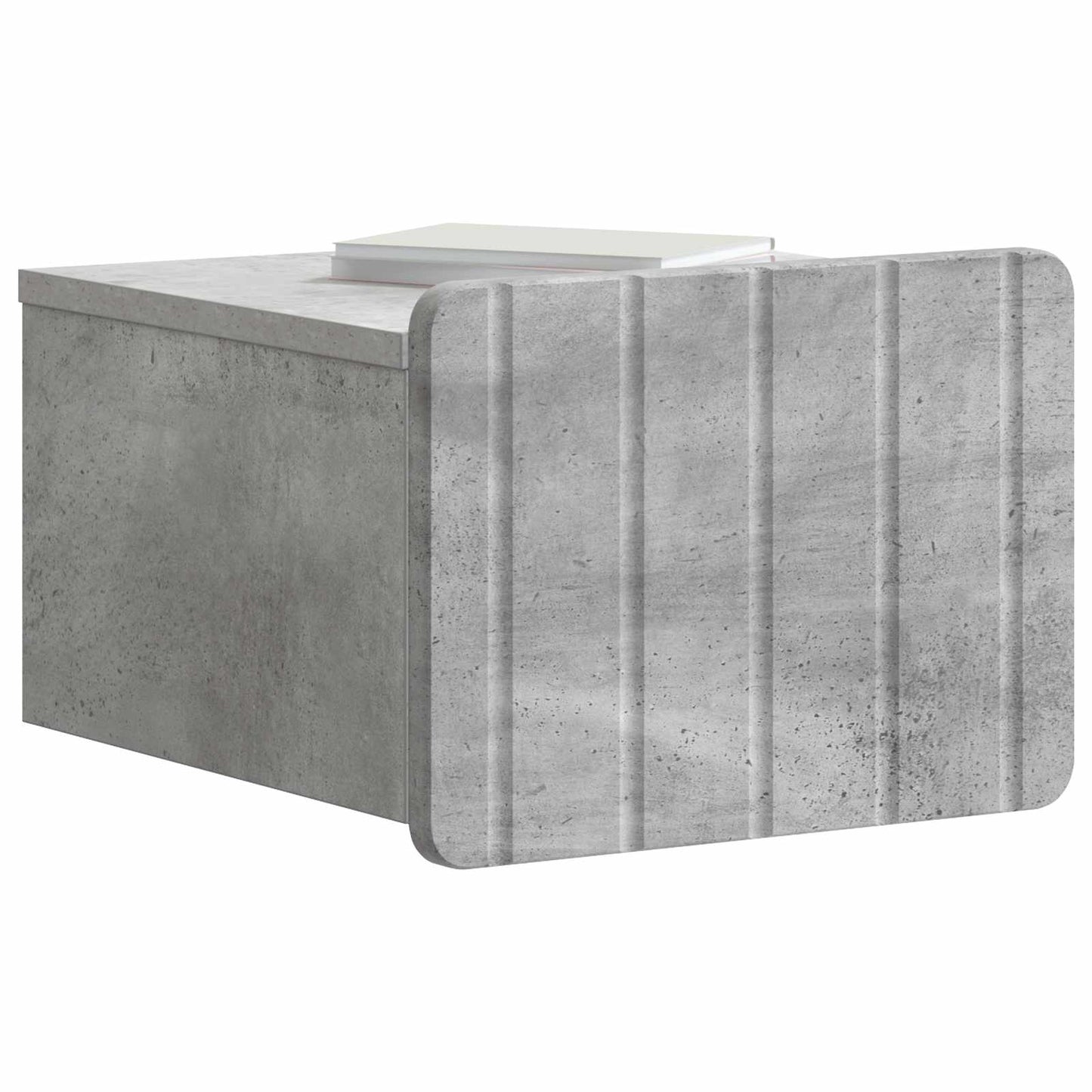 Mobiletto da notte a muro con cassetto 2 pcs Grigio Cemento