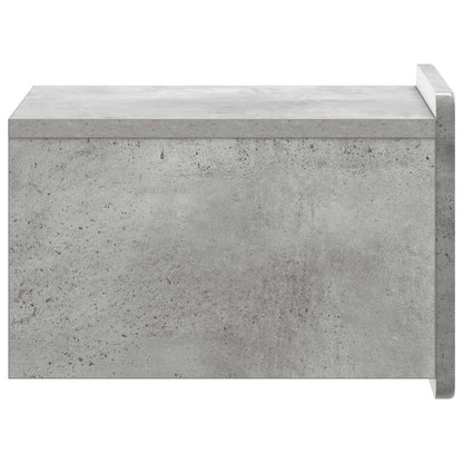 Mobiletto da notte a muro con cassetto 2 pcs Grigio Cemento