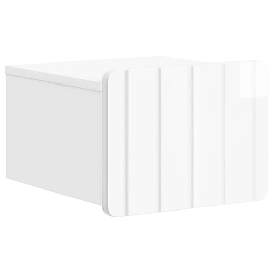 Mobiletto da notte a muro Bianco Lucido 33 x 34,5 x 24 cm | homemem39