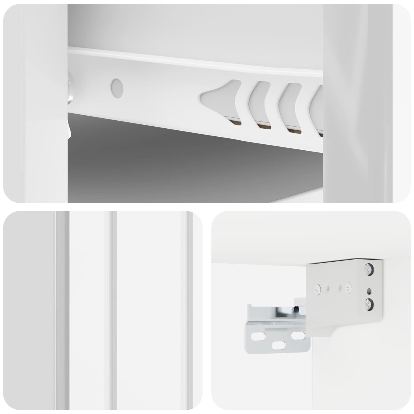 Mobiletto da notte a muro 2 pcs Bianco Lucido 33 x 34,5 x 24 cm | homemem39