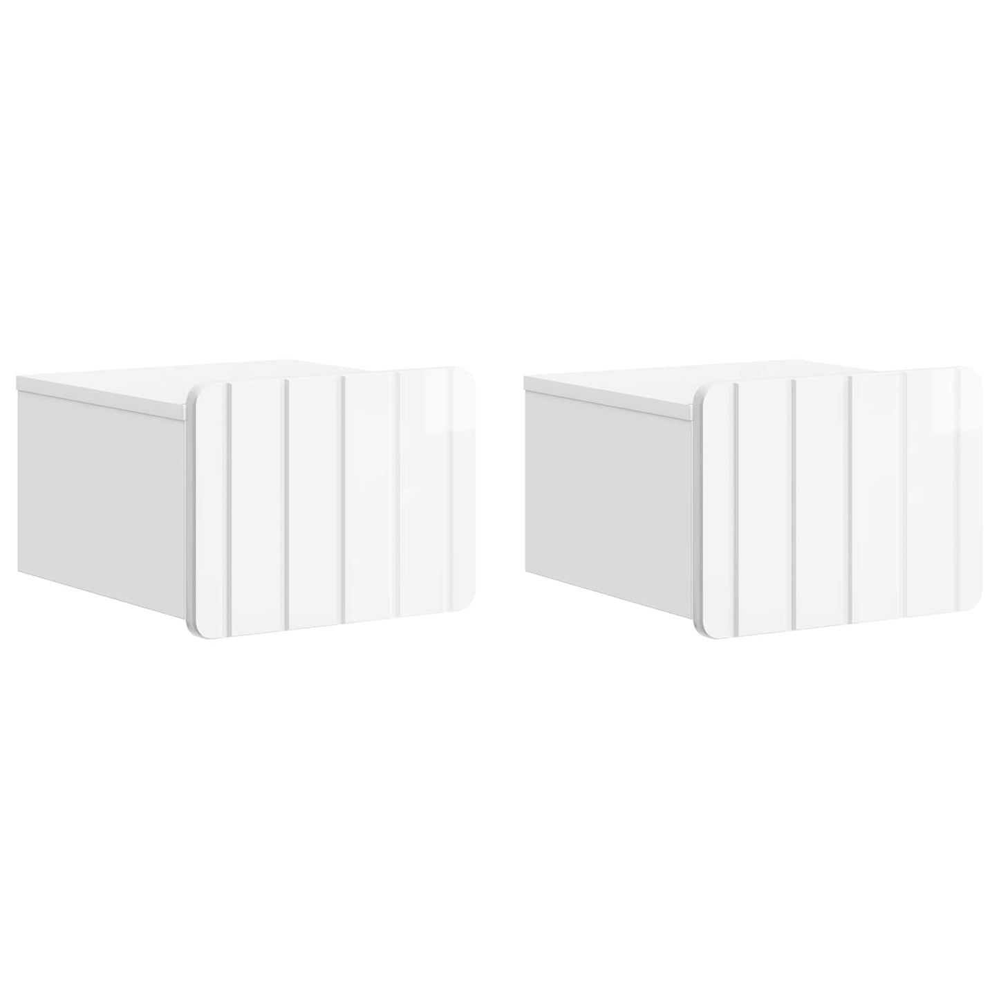Mobiletto da notte a muro 2 pcs Bianco Lucido 33 x 34,5 x 24 cm