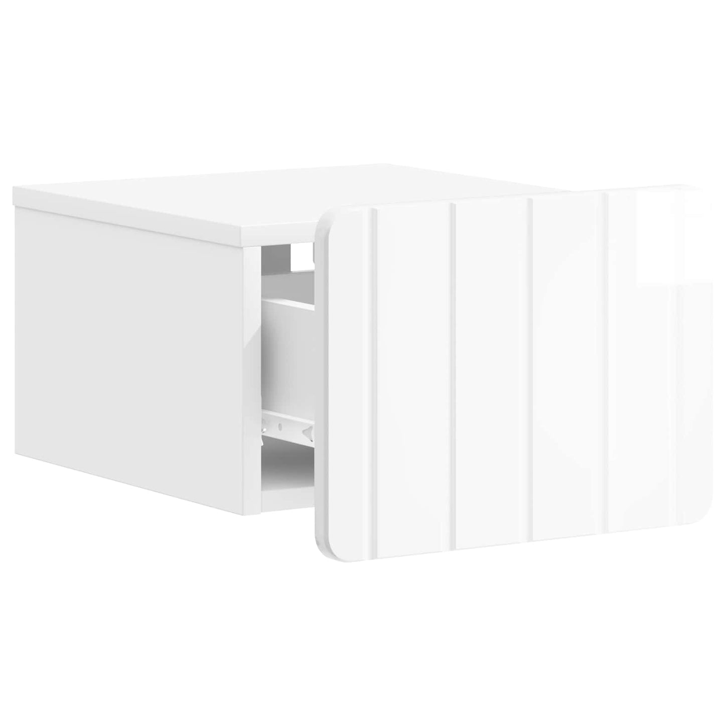 Mobiletto da notte a muro 2 pcs Bianco Lucido 33 x 34,5 x 24 cm