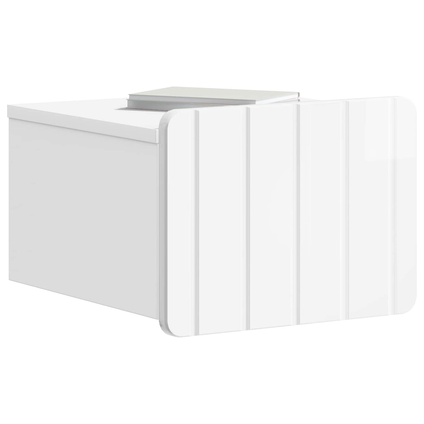 Mobiletto da notte a muro 2 pcs Bianco Lucido 33 x 34,5 x 24 cm