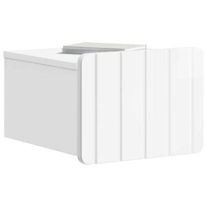 Mobiletto da notte a muro 2 pcs Bianco Lucido 33 x 34,5 x 24 cm