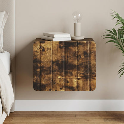 Mobiletto da notte a muro Rovere Fumo 33 x 34,5 x 24 cm