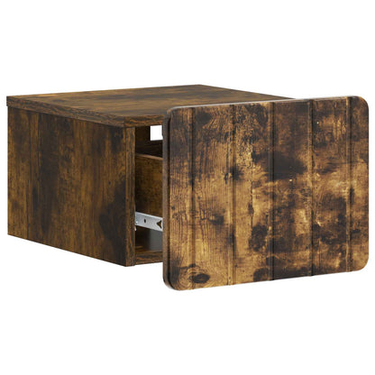 Mobiletto da notte a muro Rovere Fumo 33 x 34,5 x 24 cm