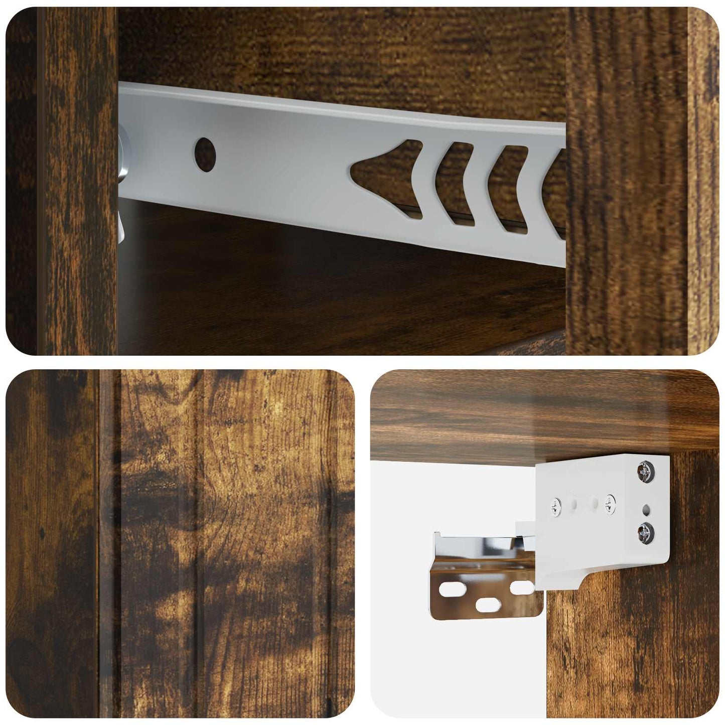 Mobiletto da notte a muro 2 pcs Rovere Fumo 33 x 34,5 x 24 cm | homemem39