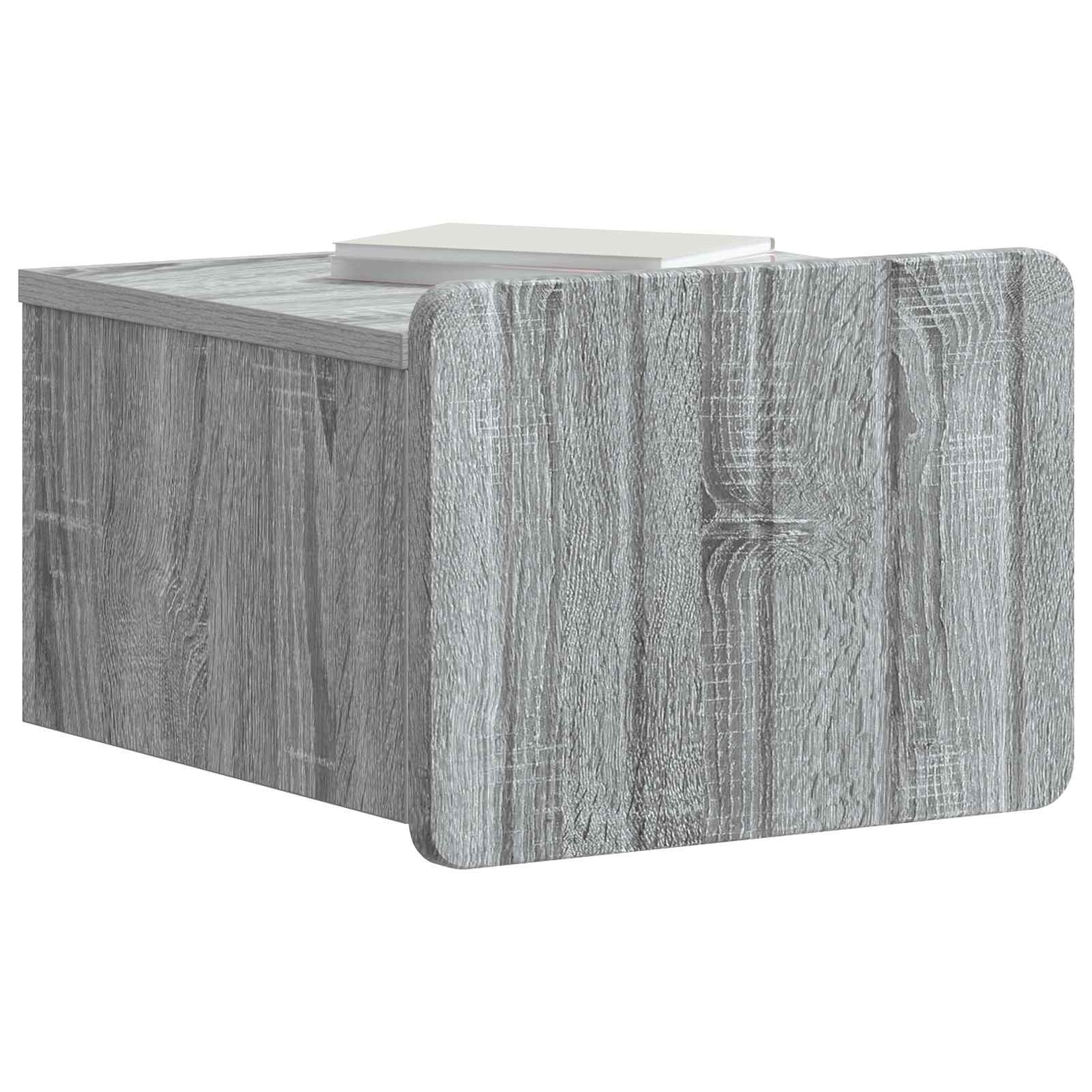Mobiletto da notte a muro Grigio Sonoma 33 x 34,5 x 24 cm | homemem39