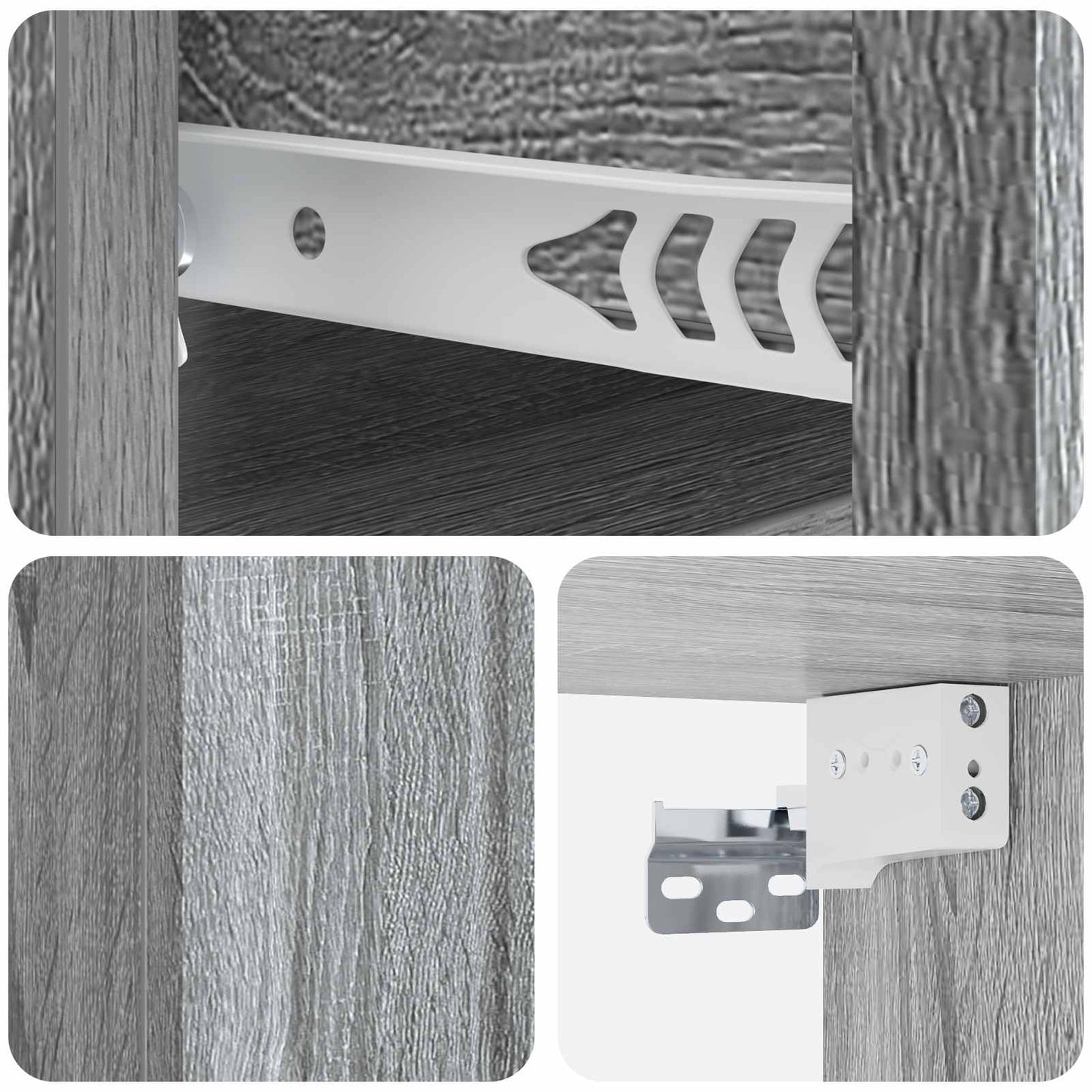 Mobiletto da notte a muro 2 pcs Grigio Sonoma 33 x 34,5 x 24 cm | homemem39