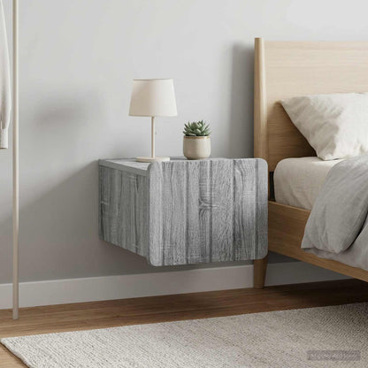 Mobiletto da notte a muro 2 pz Grigio Sonoma 33 x 34,5 x 24 cm