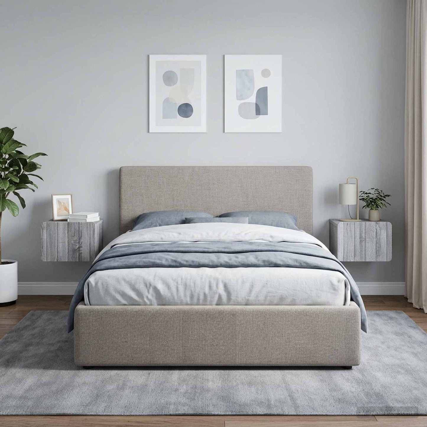 Mobiletto da notte a muro 2 pz Grigio Sonoma 33 x 34,5 x 24 cm
