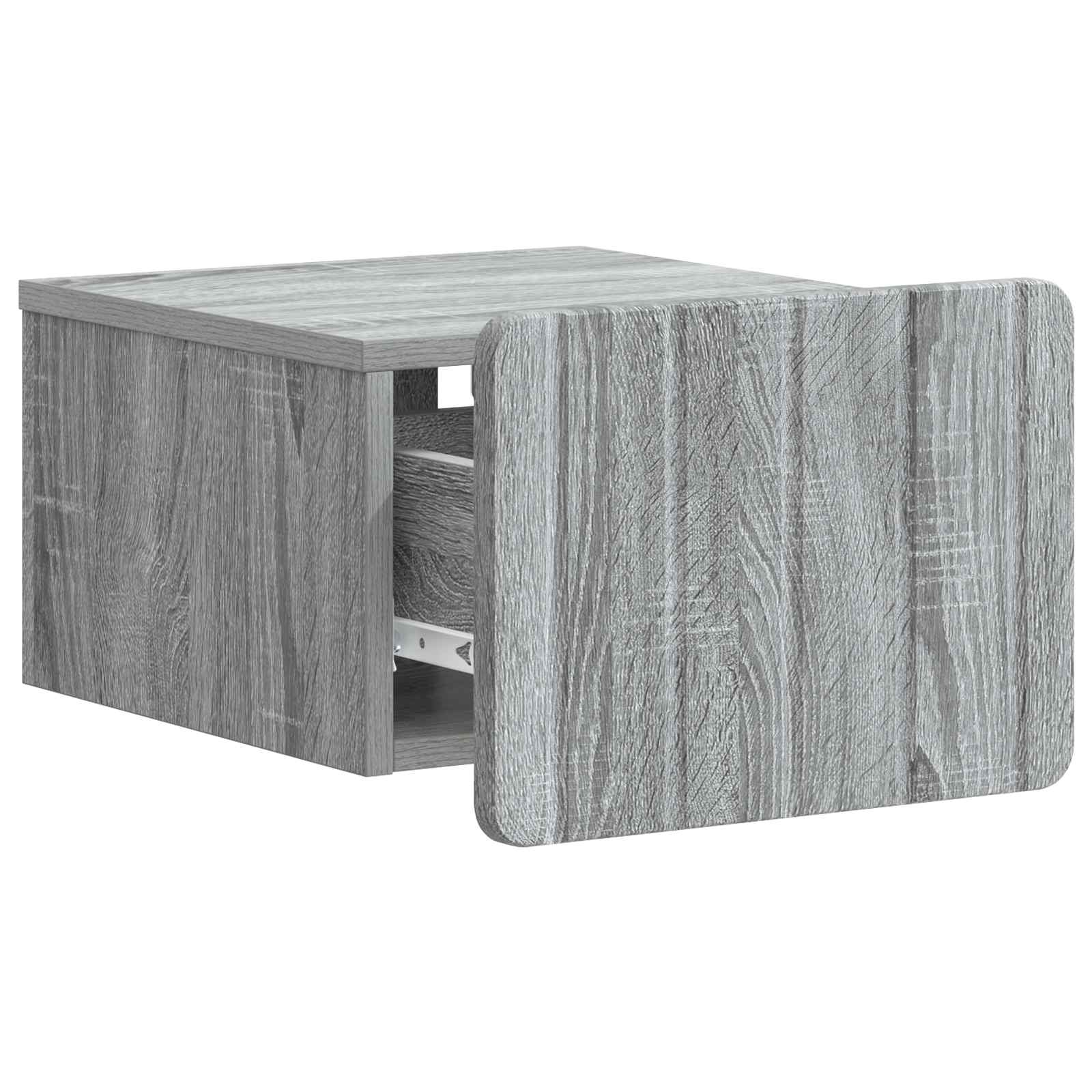 Mobiletto da notte a muro 2 pcs Grigio Sonoma 33 x 34,5 x 24 cm | homemem39