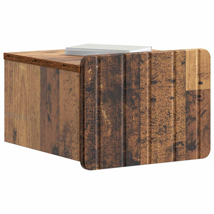 Mobiletto da notte a muro Legno antico 33 x 34,5 x 24 cm