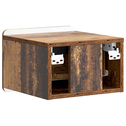 Mobiletto da notte a muro 2 pcs Legno antico 33 x 34,5 x 24 cm | homemem39
