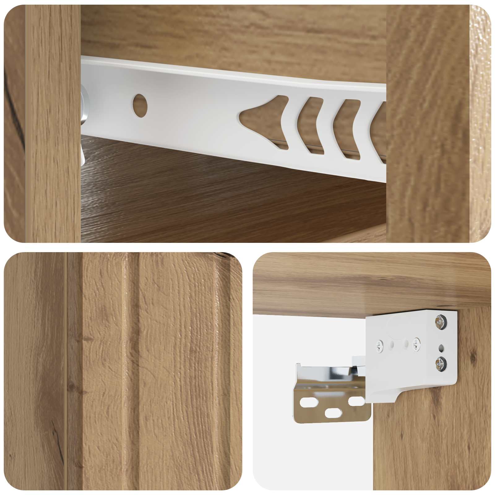 Mobiletto da notte a muro Rovere Artigianale 33 x 34,5 x 24 cm | homemem39