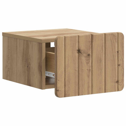 Mobiletto da notte a muro con cassetto 2 pcs Rovere Artigianale