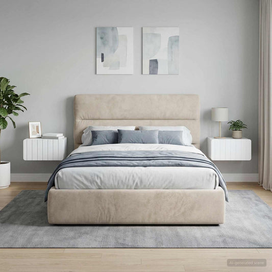 Mobiletto da notte a muro 2 pz Bianco 49 x 34,5 x 24 cm