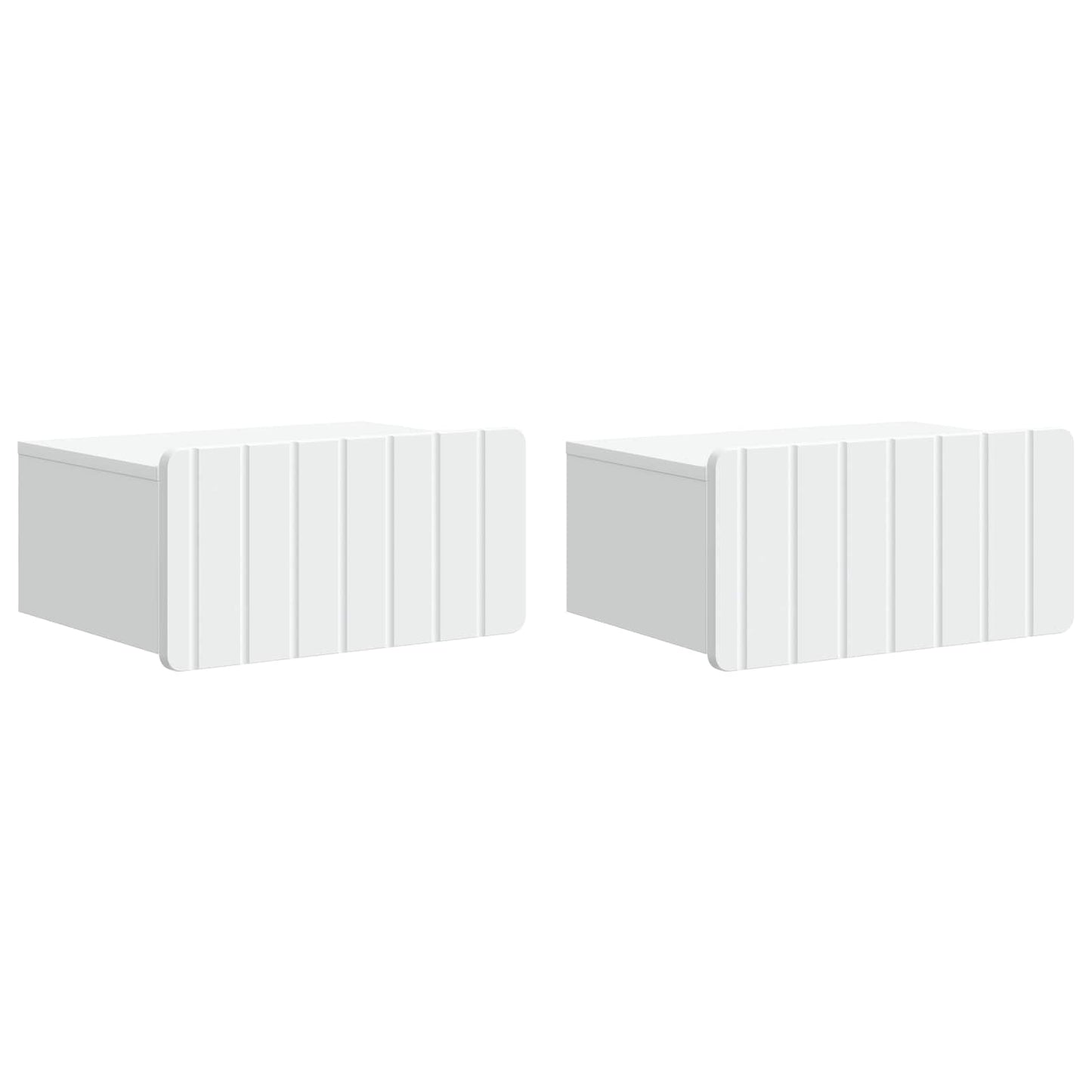 Mobiletto da notte a muro 2 pz Bianco 49 x 34,5 x 24 cm