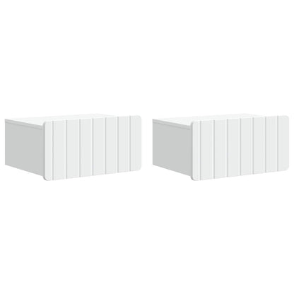 Mobiletto da notte a muro 2 pz Bianco 49 x 34,5 x 24 cm