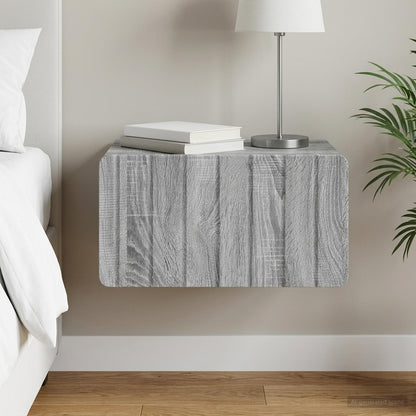 Mobiletto da notte a muro Grigio Sonoma 49 x 34,5 x 24 cm | homemem39