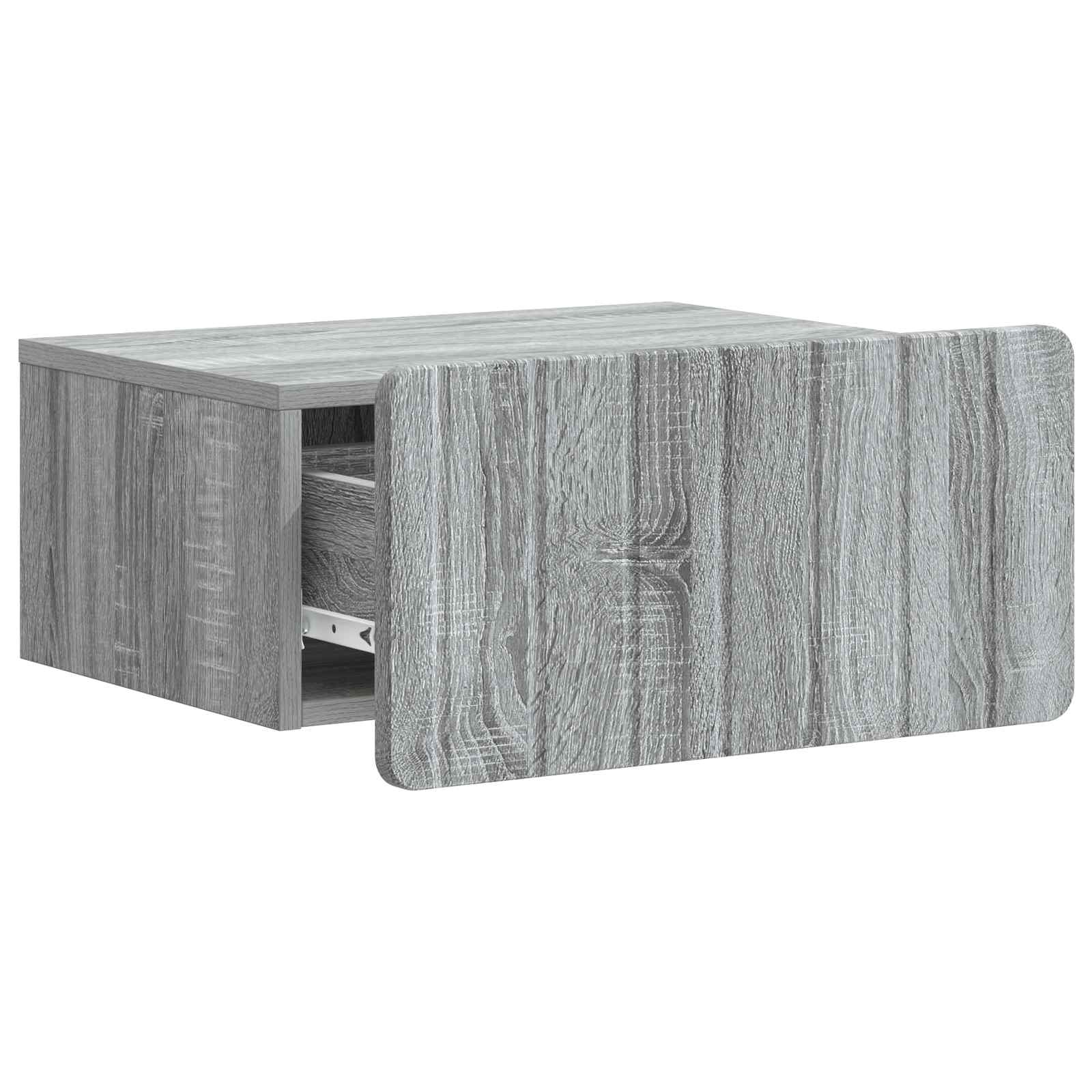 Mobiletto da notte a muro Grigio Sonoma 49 x 34,5 x 24 cm | homemem39