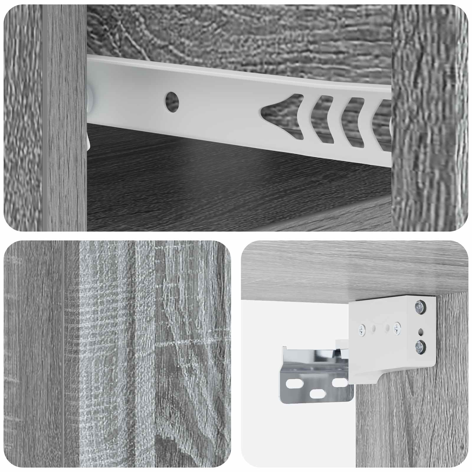 Mobiletto da notte a muro 2 pcs Grigio Sonoma 49 x 34,5 x 24 cm | homemem39