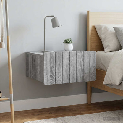 Mobiletto da notte a muro 2 pcs Grigio Sonoma 49 x 34,5 x 24 cm | homemem39