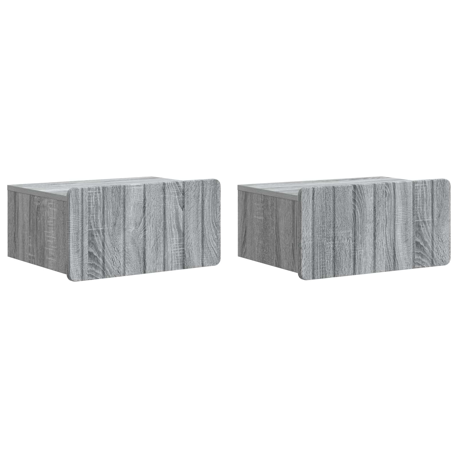 Mobiletto da notte a muro 2 pcs Grigio Sonoma 49 x 34,5 x 24 cm | homemem39