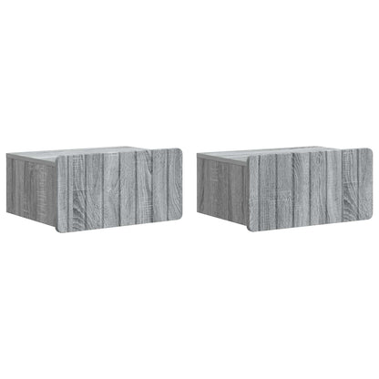 Mobiletto da notte a muro 2 pcs Grigio Sonoma 49 x 34,5 x 24 cm | homemem39