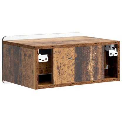 Mobiletto da notte a muro Legno antico 49 x 34,5 x 24 cm | homemem39