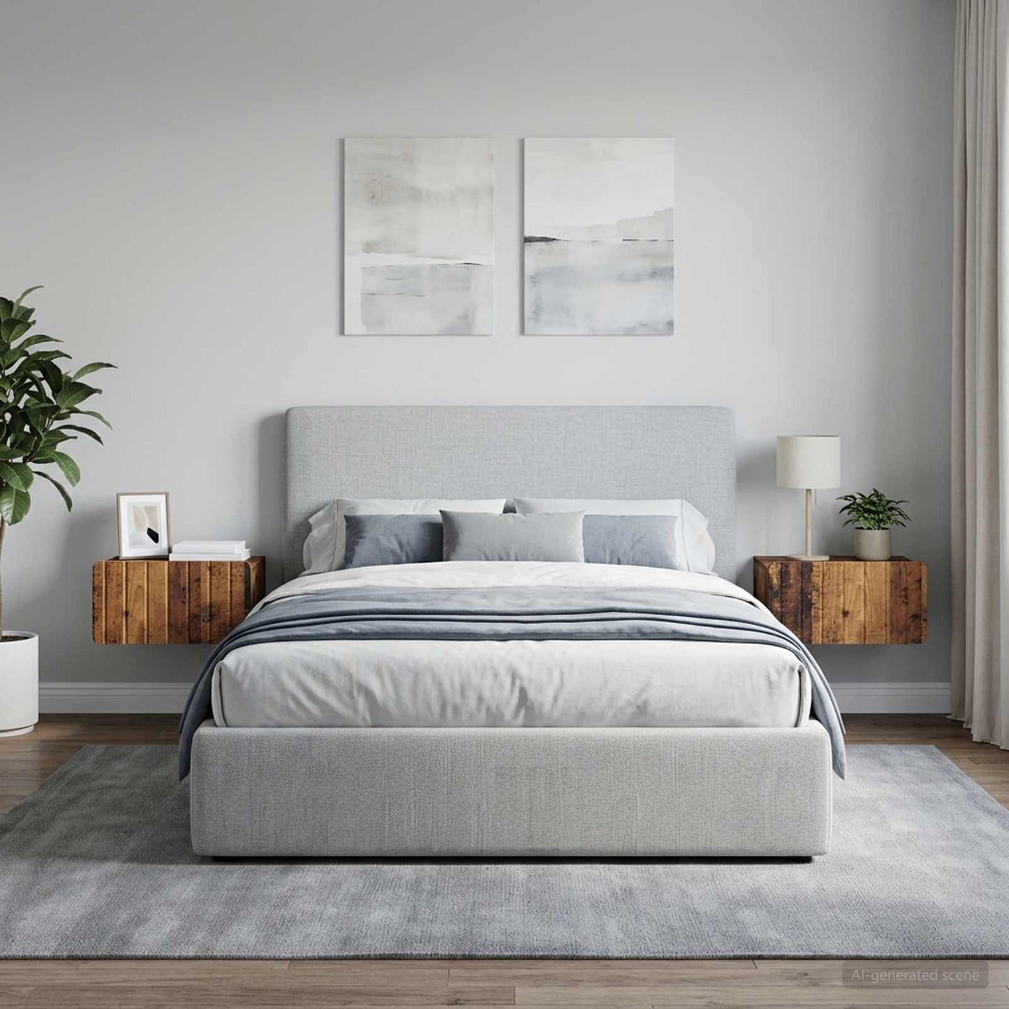 Mobiletto da notte a muro 2 pcs Legno antico 49 x 34,5 x 24 cm | homemem39
