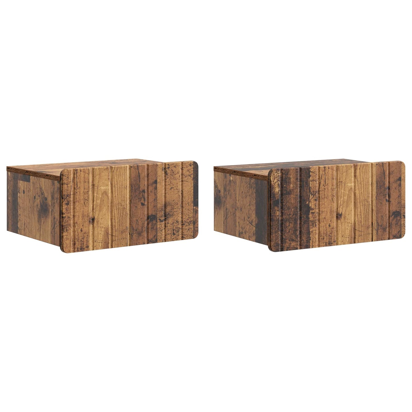Mobiletto da notte a muro 2 pcs Legno antico 49 x 34,5 x 24 cm | homemem39