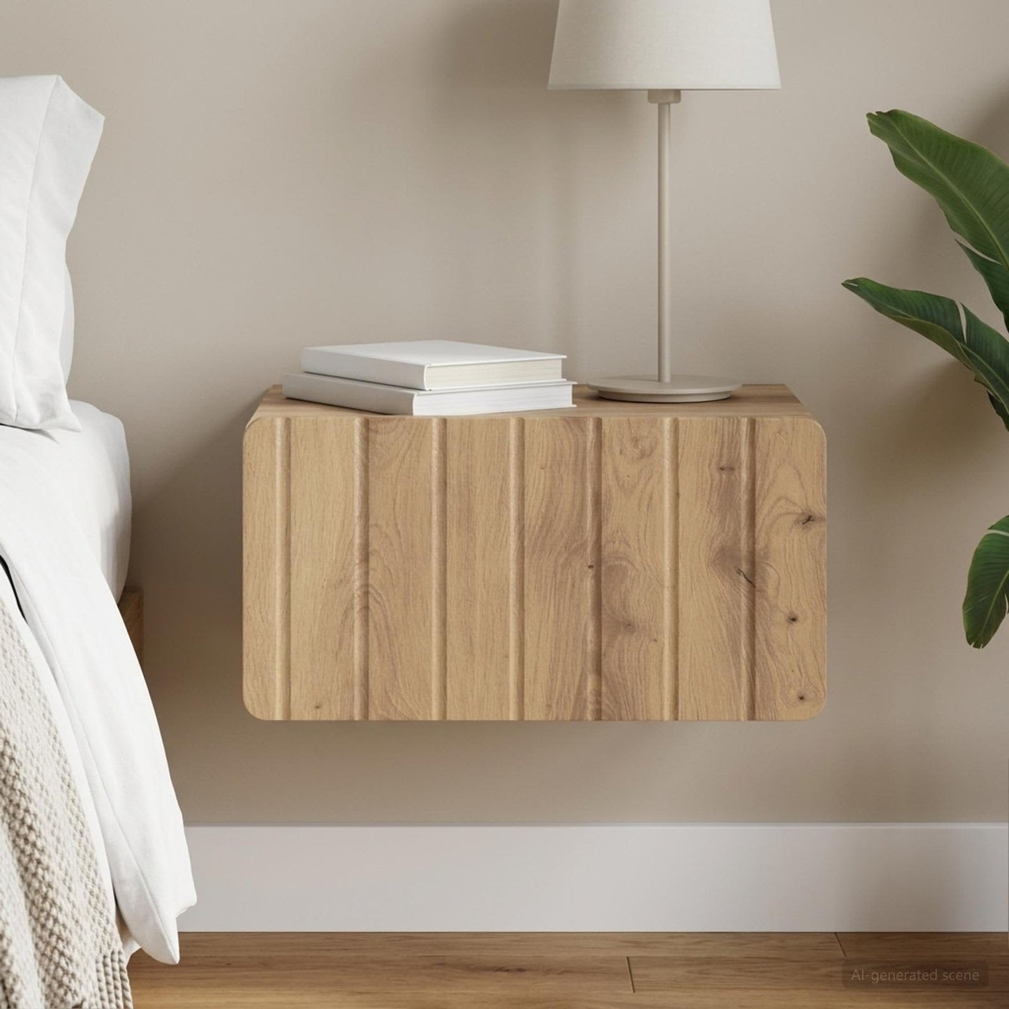 Mobiletto da notte a muro Rovere Artigianale 49 x 34,5 x 24 cm
