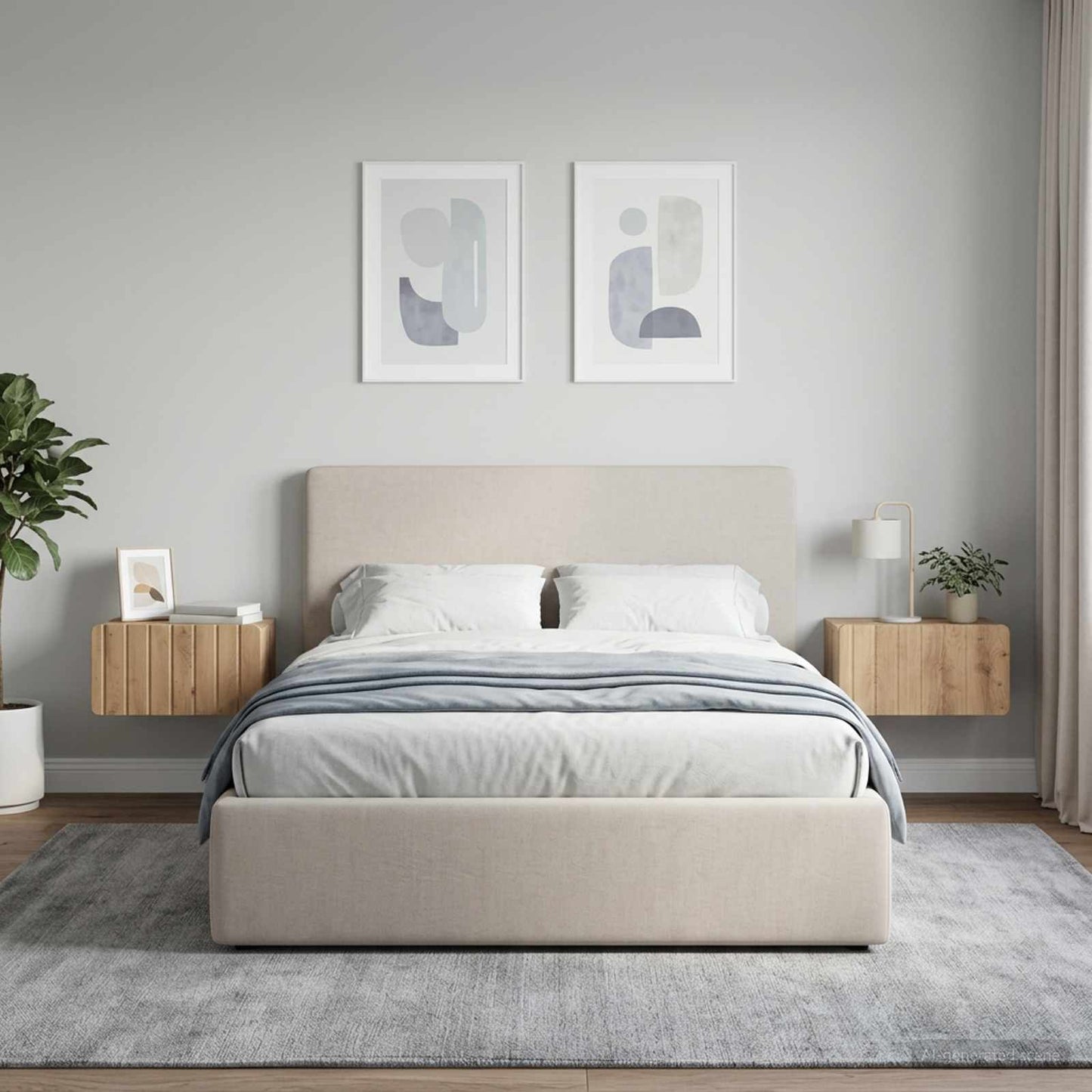 Mobiletto da notte a muro 2 pz Rovere Artigianale