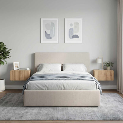 Mobiletto da notte a muro 2 pz Rovere Artigianale