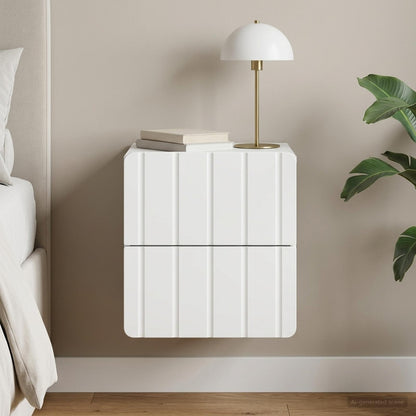 Mobiletto da notte a muro con cassetto Bianco 33 x 34,5 x 43 cm | homemem39