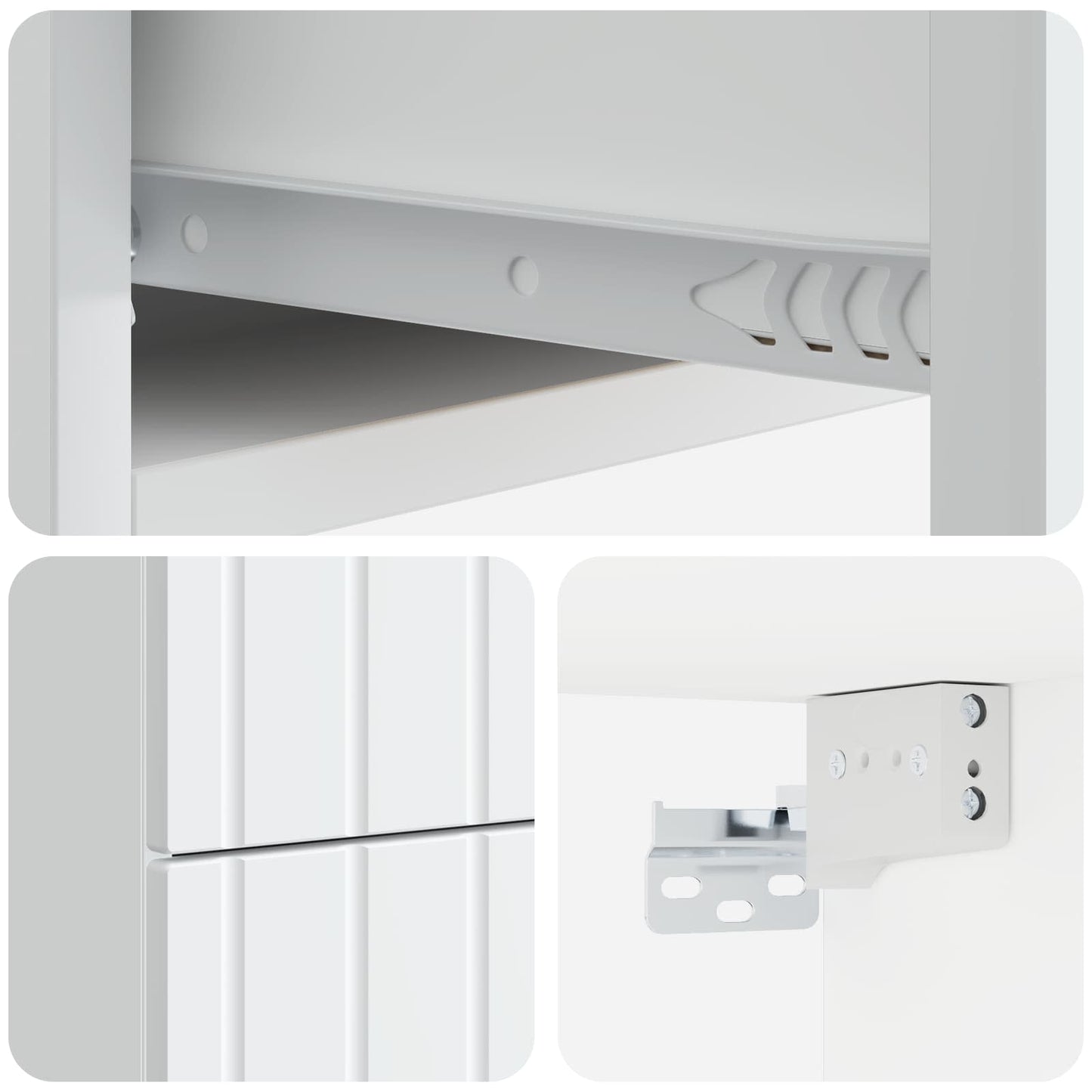 Mobiletto da notte a muro 2 pcs Bianco 33 x 34,5 x 43 cm | homemem39