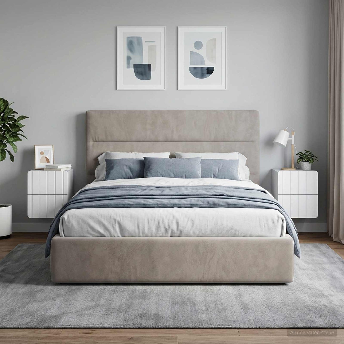 Mobiletto da notte a muro 2 pz Bianco 33 x 34,5 x 43 cm