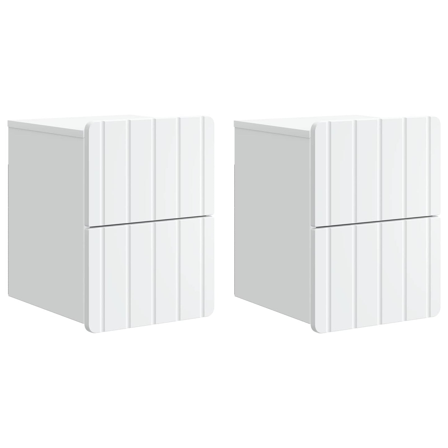 Mobiletto da notte a muro 2 pz Bianco 33 x 34,5 x 43 cm