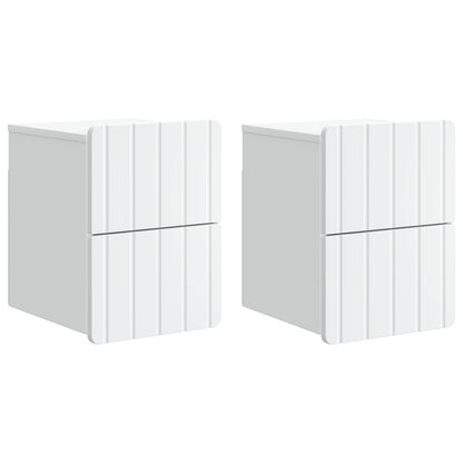 Mobiletto da notte a muro 2 pz Bianco 33 x 34,5 x 43 cm