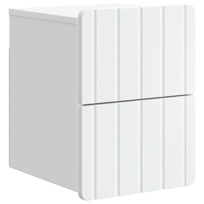 Mobiletto da notte a muro 2 pz Bianco 33 x 34,5 x 43 cm