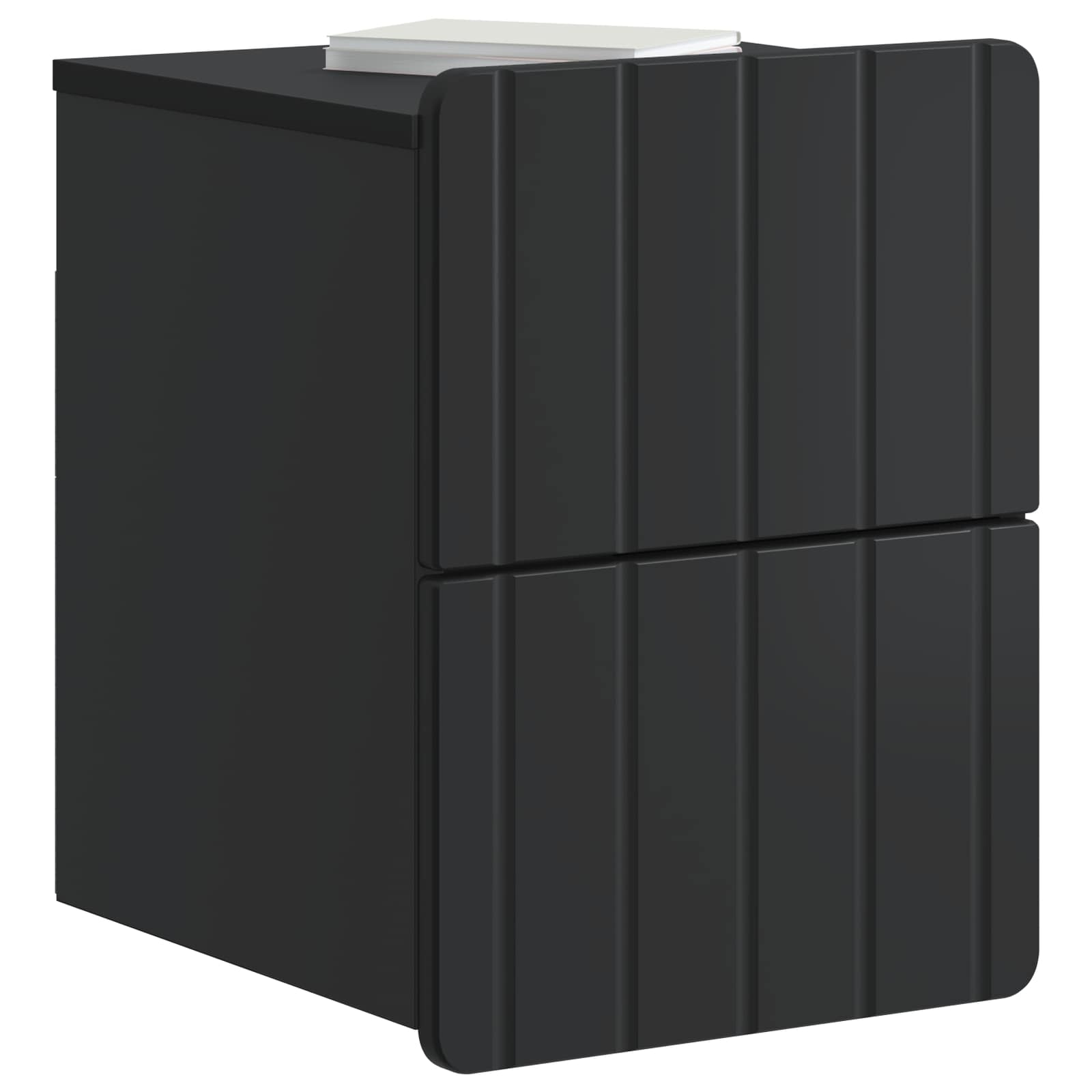 Mobiletto da notte a muro con cassetto Nero 33 x 34,5 x 43 cm | homemem39