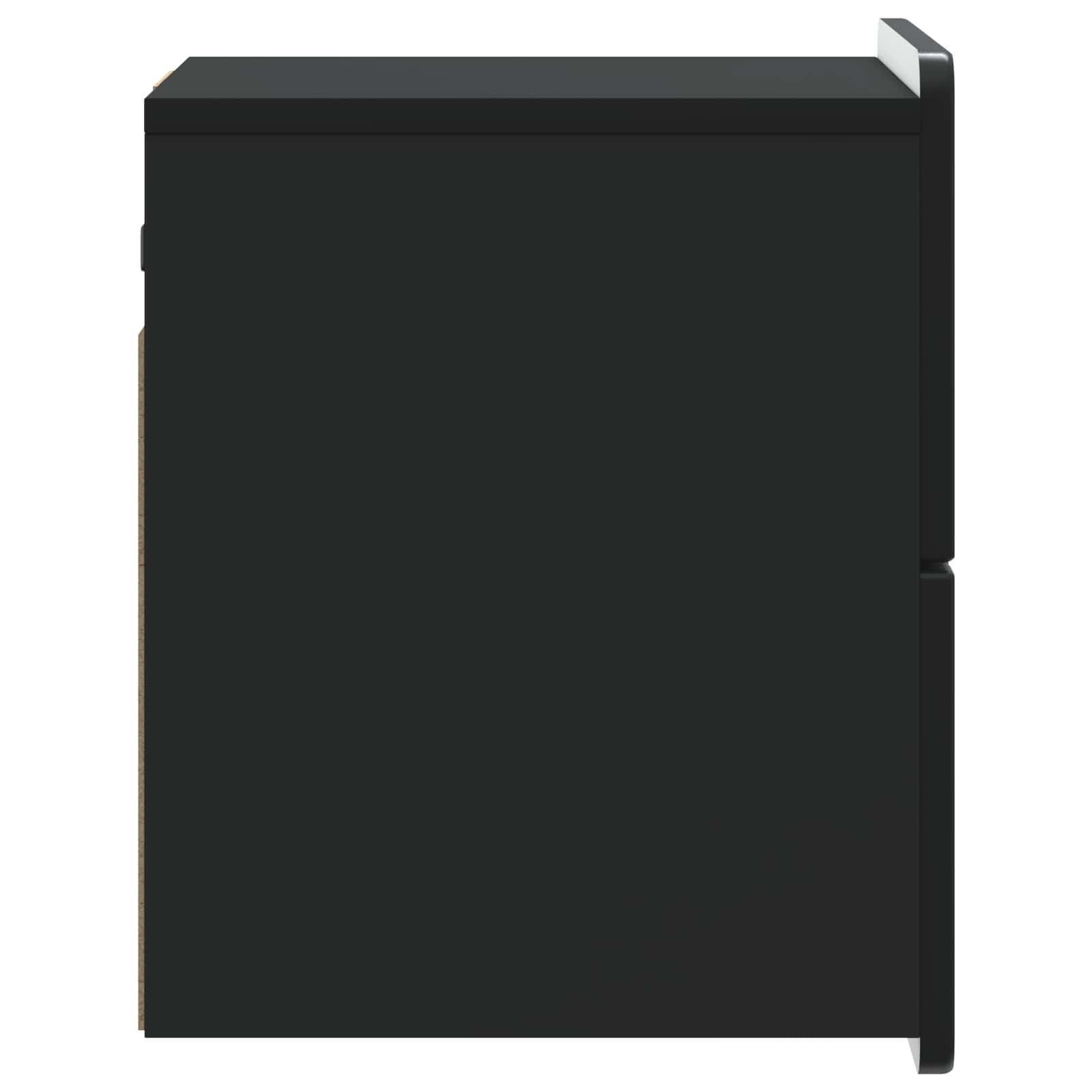 Mobiletto da notte a muro con cassetto Nero 33 x 34,5 x 43 cm | homemem39