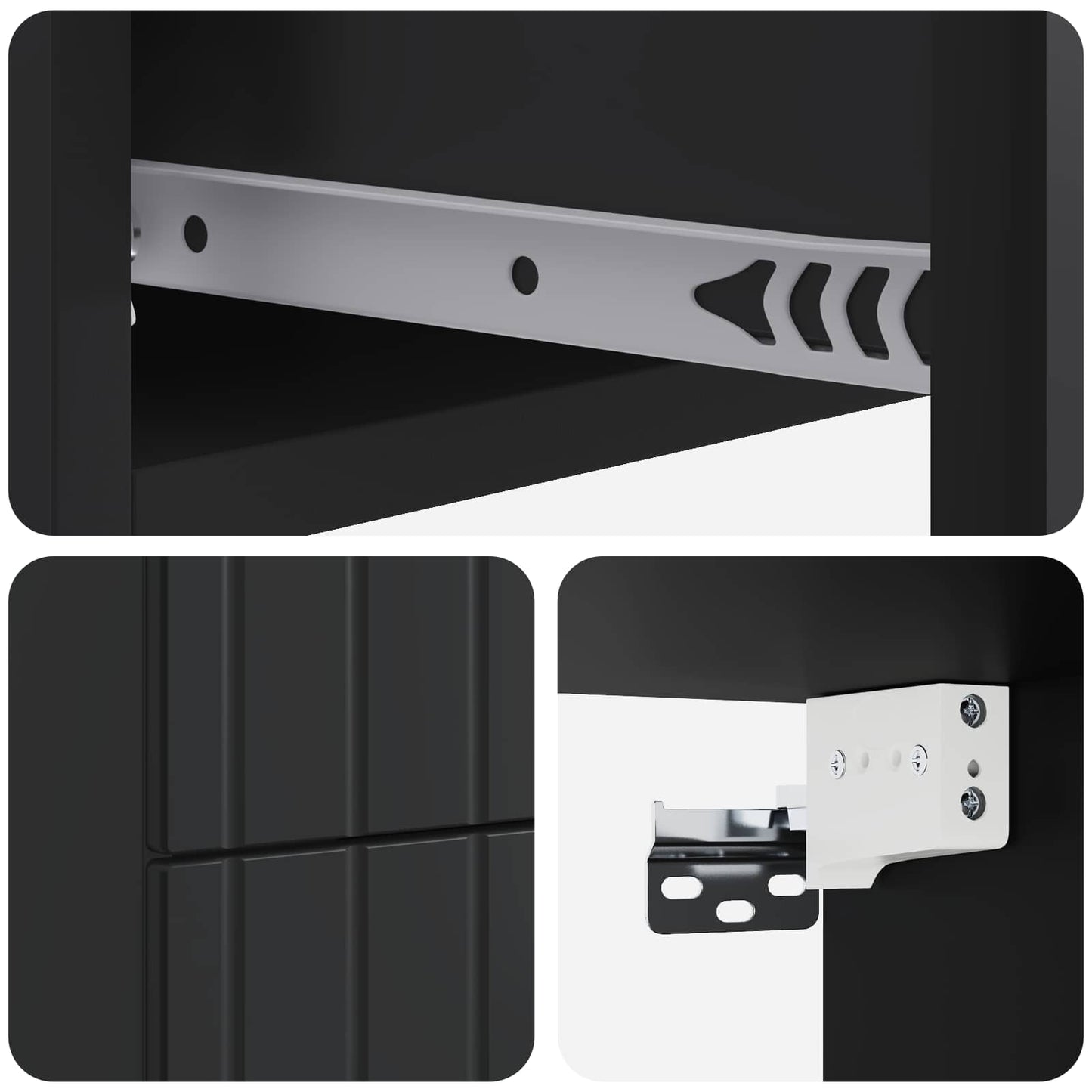 Mobiletto da notte a muro 2 pcs Nero 33 x 34,5 x 43 cm | homemem39