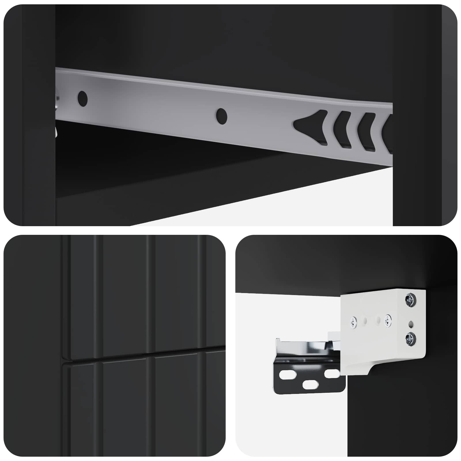 Mobiletto da notte a muro 2 pcs Nero 33 x 34,5 x 43 cm | homemem39